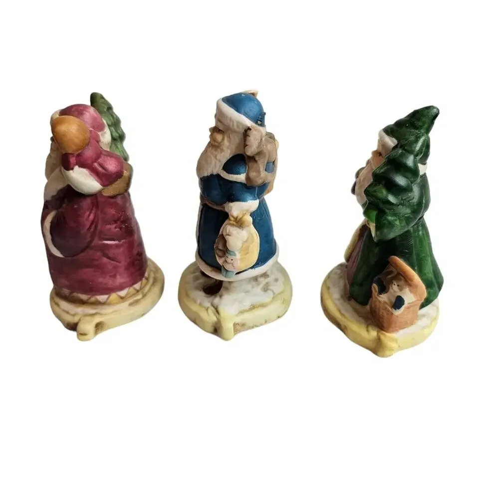 Vintage 1990's Christmas Santa Through the Years Set of 3